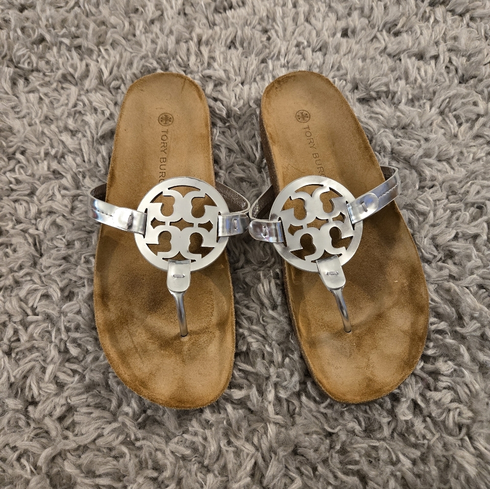 Tory Burch Silver Sandals